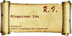 Ringeisen Ida névjegykártya